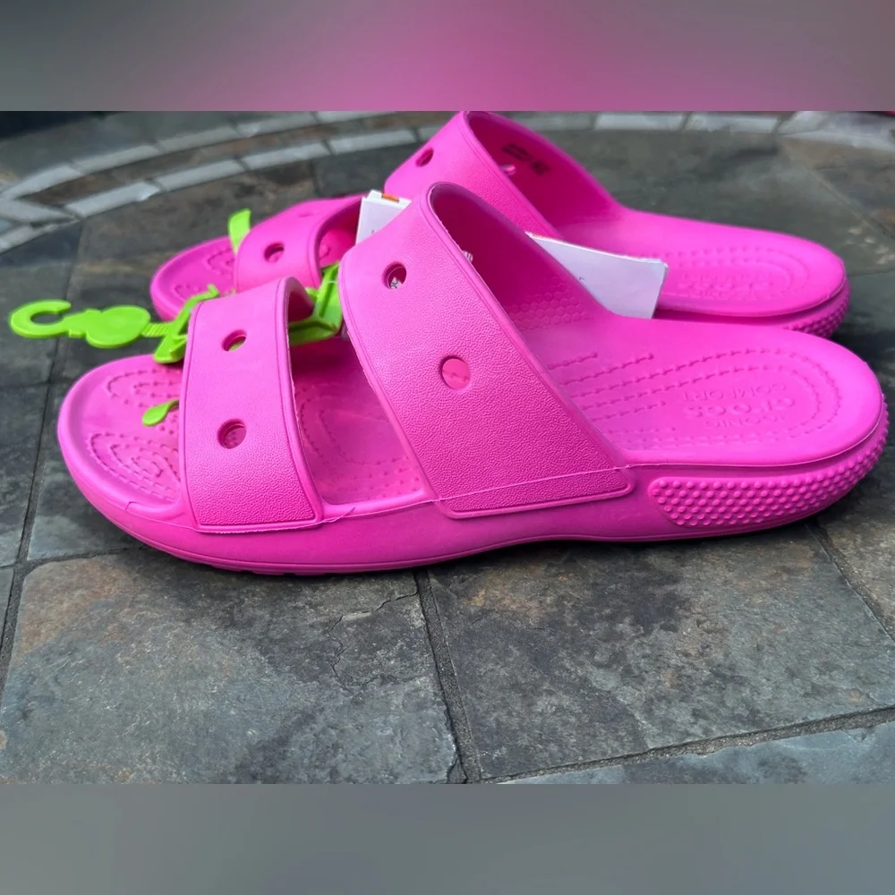 NEW CROCS Pink Open Toe Little Girls Sandals - Size 1C 1K